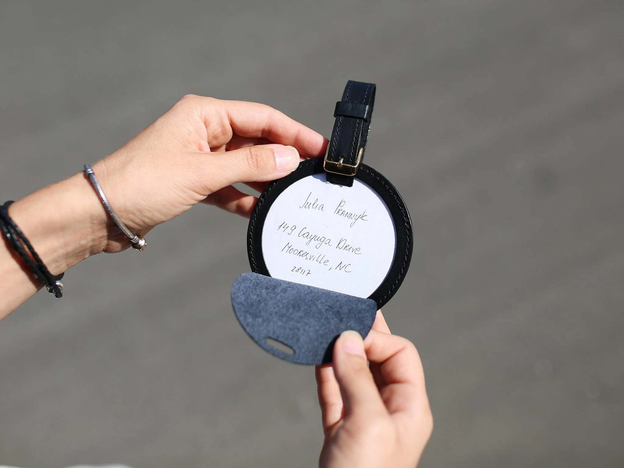 Leather Travel Tag - Black - Image 6