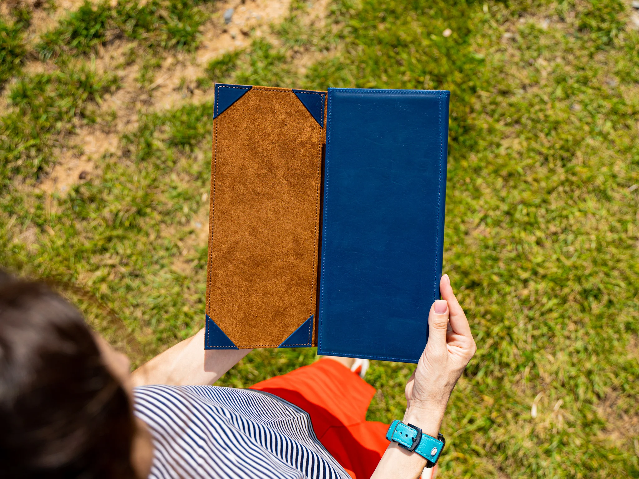 Leather Trifold Menu Cover - Navy - Image 3