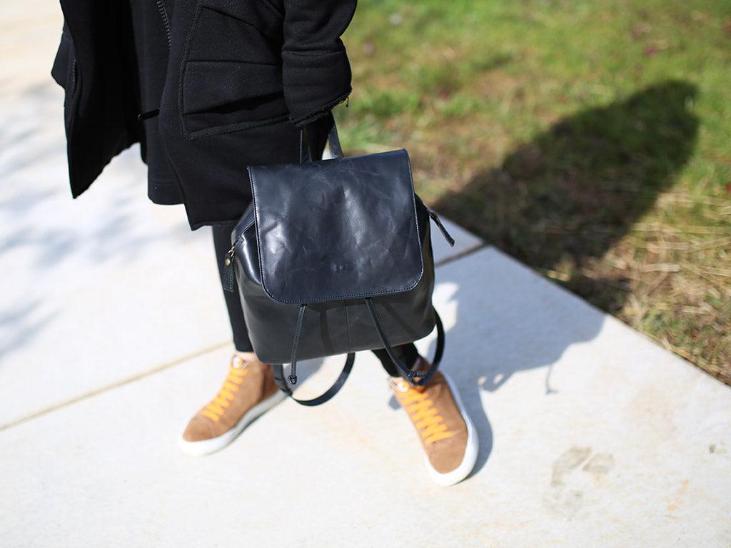 Leather Vinka Backpack - Black - Image 2