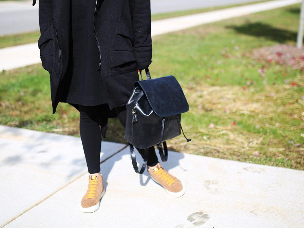 Leather Vinka Backpack - Black - Image 4