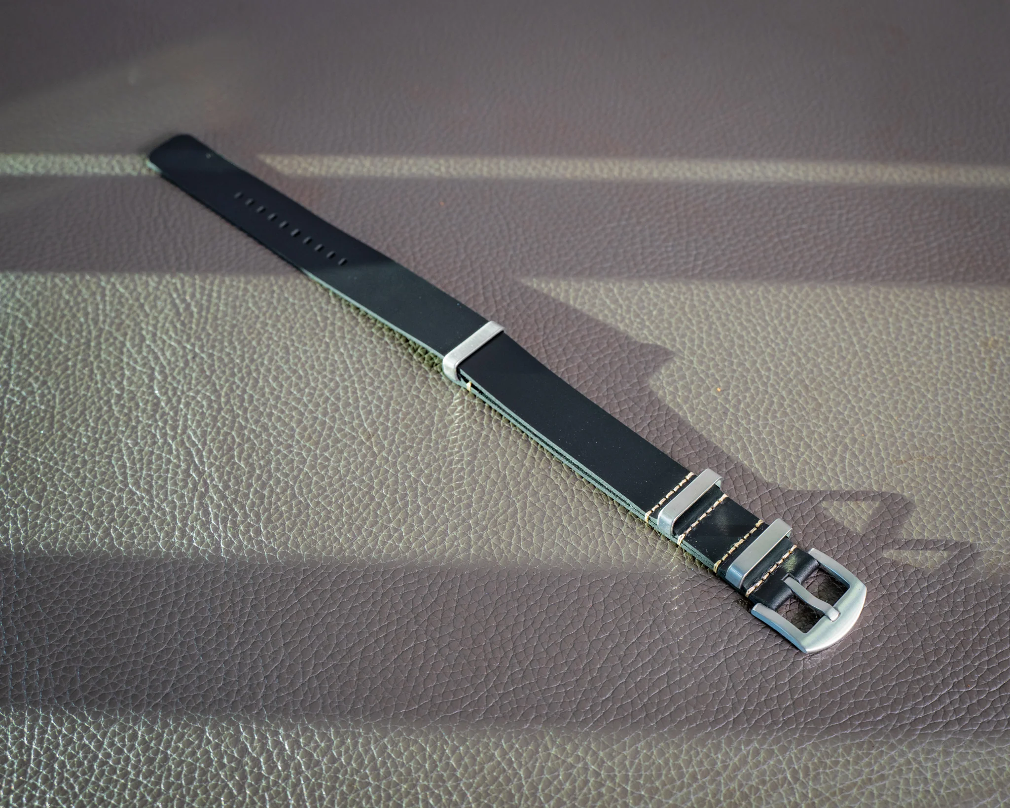 Leather Watch Band 1 piece - Black - Image 4