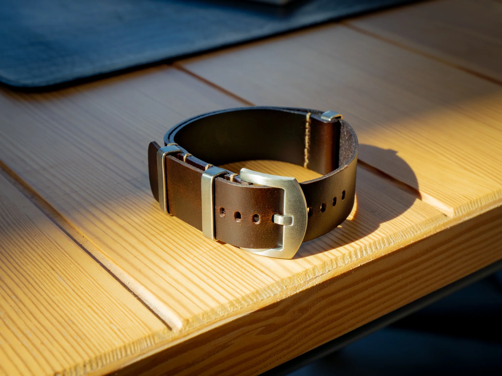 Leather Watch Band 1 piece - Brown - Image 4