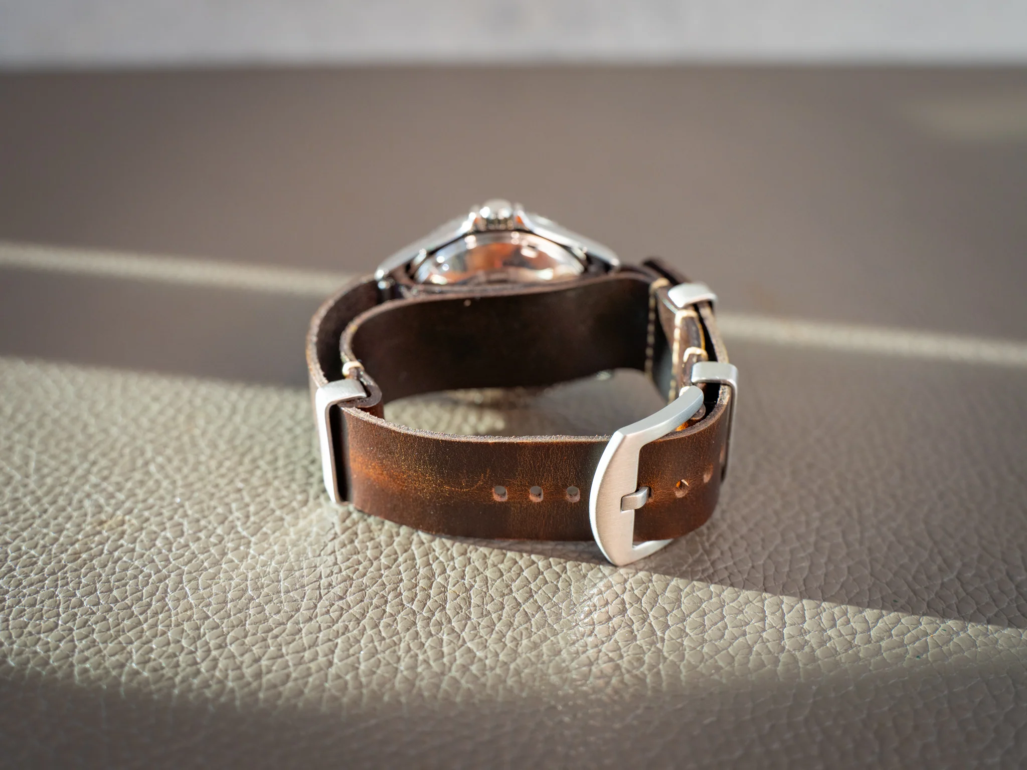 Leather Watch Band 1 piece - Brown - Image 5