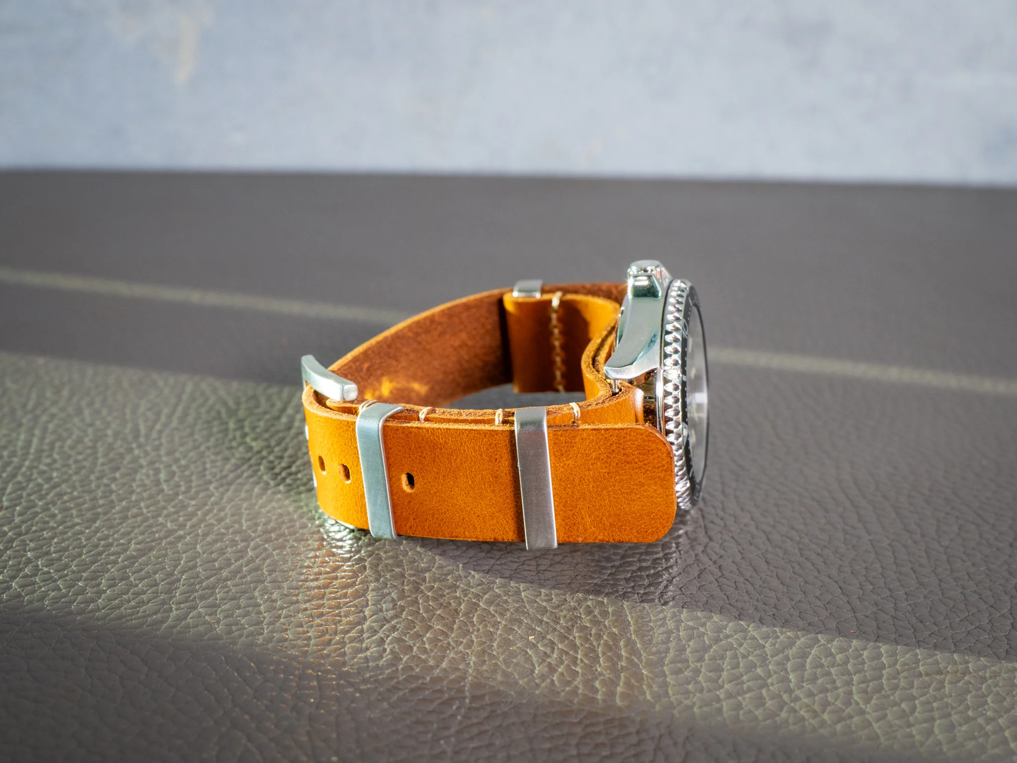 Leather Watch Band 1 piece - Natural - Image 3