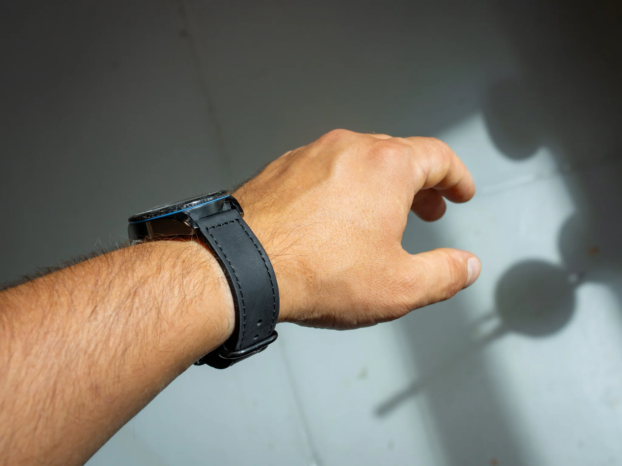 Leather Watch Band 2 piece - Black - Image 3