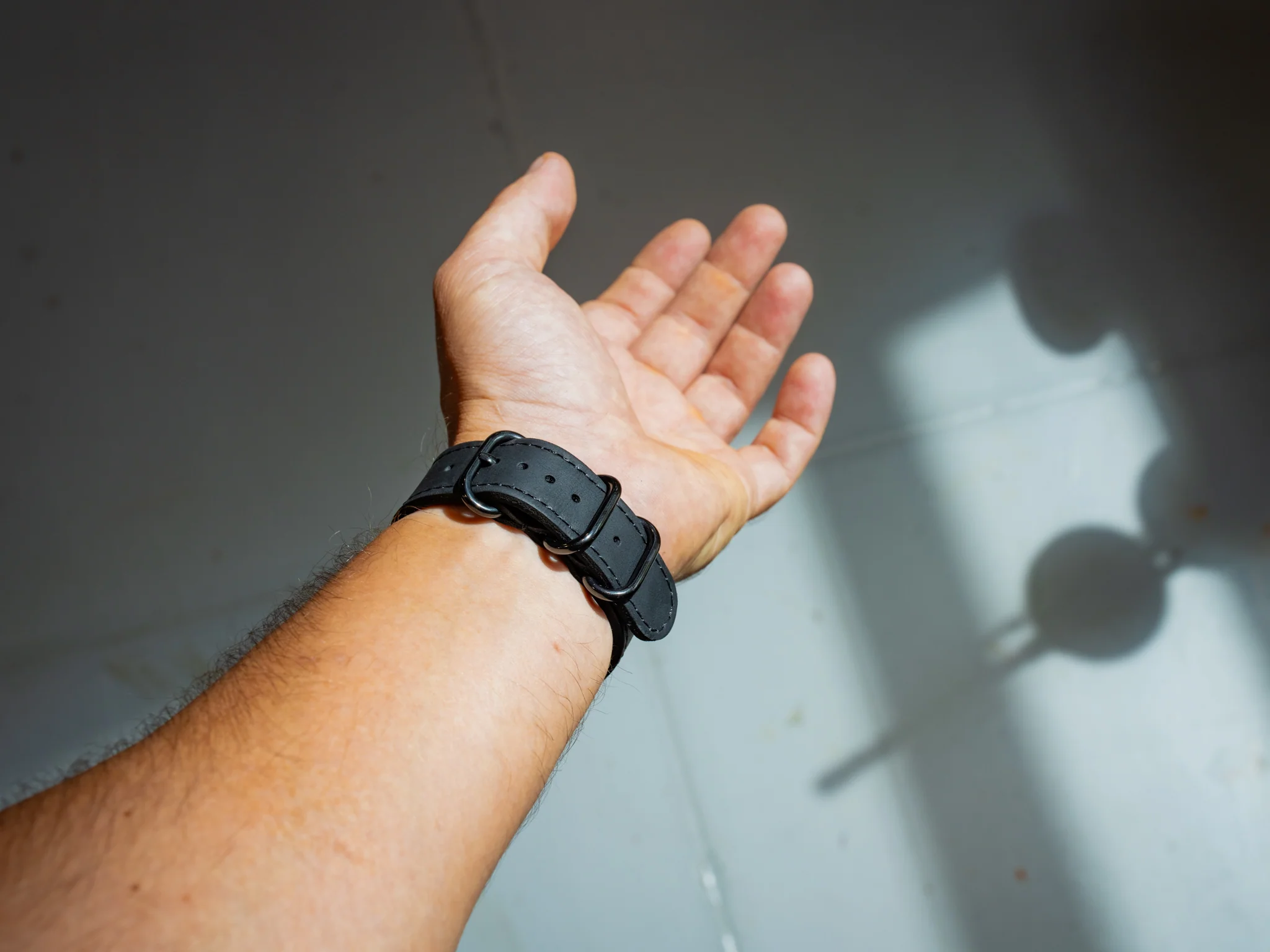 Leather Watch Band 2 piece - Black - Image 4