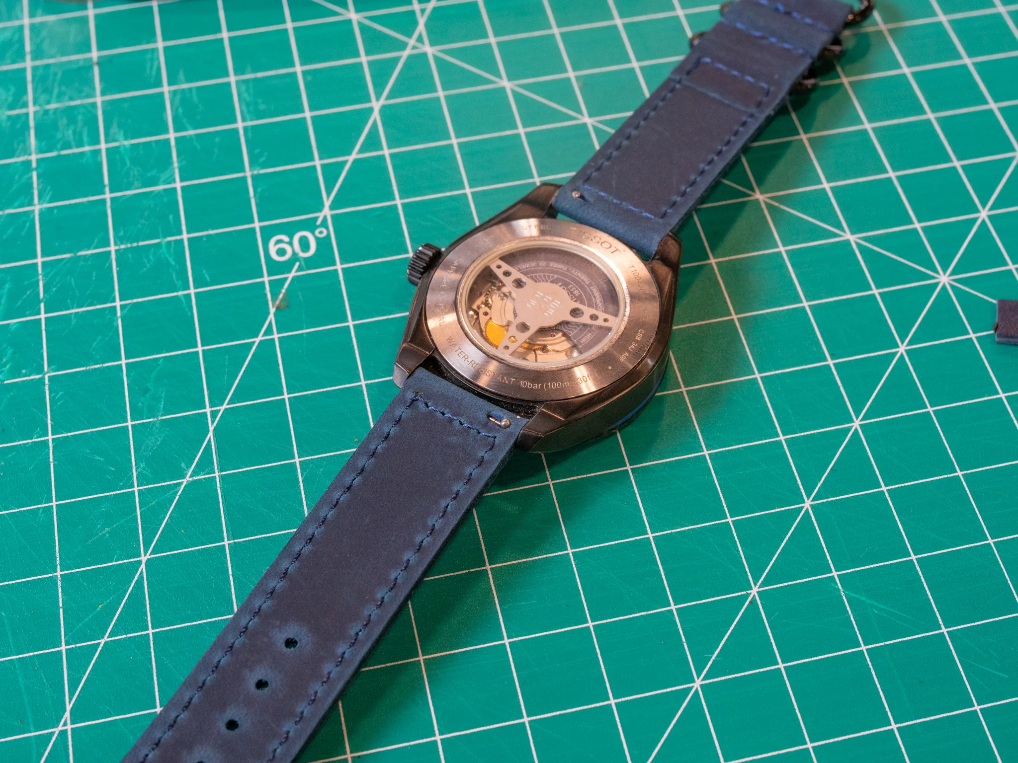 Leather Watch Band 2 piece - Navy - Image 3