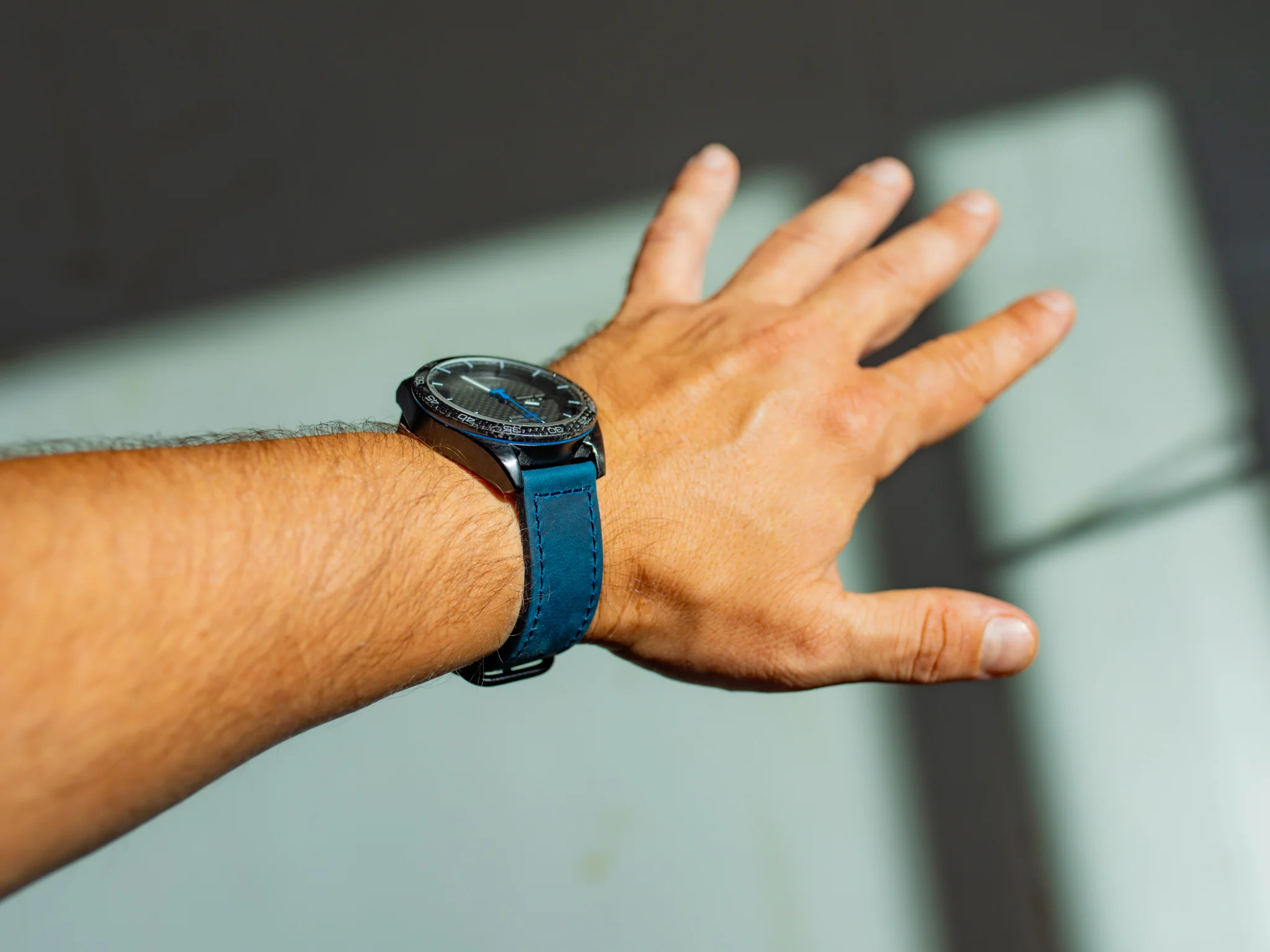 Leather Watch Band 2 piece - Navy - Image 6