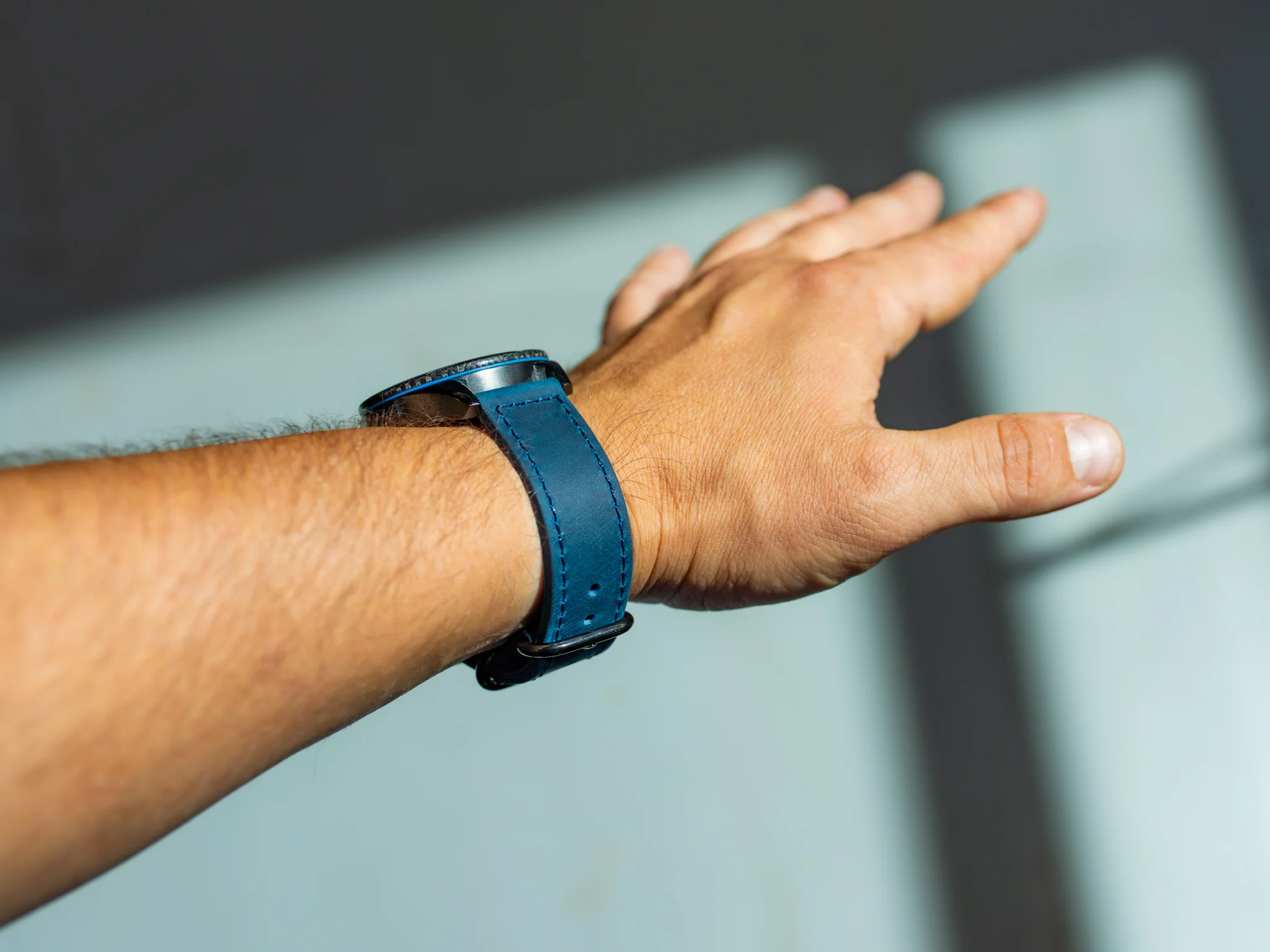 Leather Watch Band 2 piece - Navy - Image 7