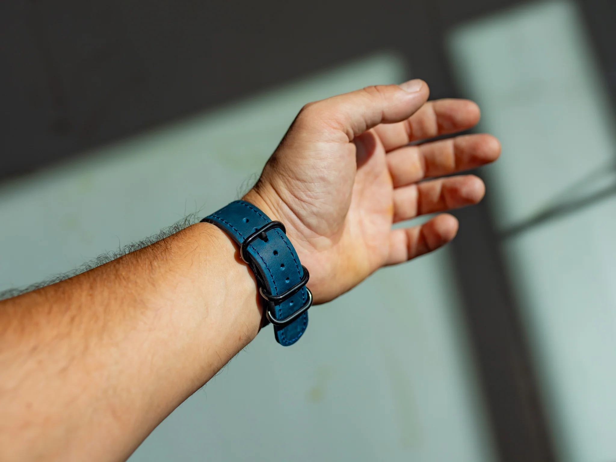 Leather Watch Band 2 piece - Navy - Image 8
