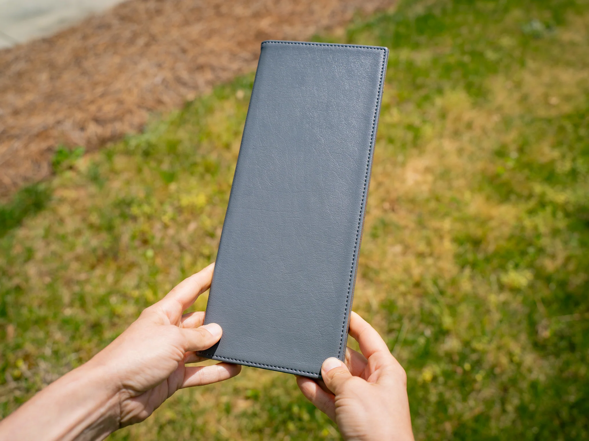 PU Leather Bifold Menu Cover - Grey - Image 5