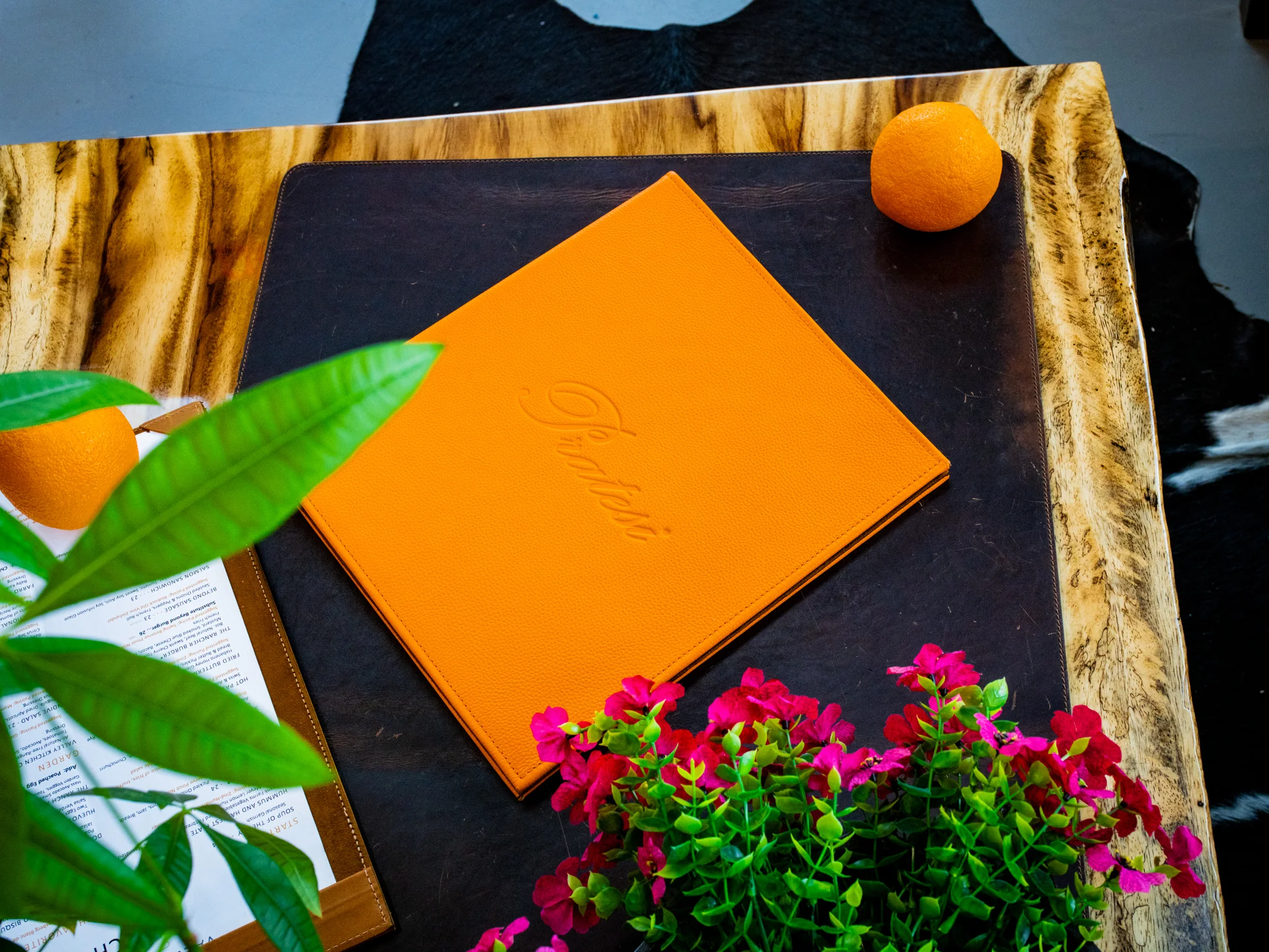 Menu Folder with Ring Binder - Orange - Image 3