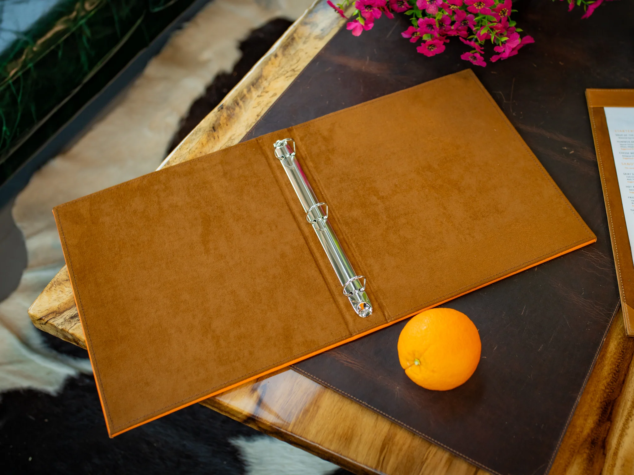 Menu Folder with Ring Binder - Orange - Image 5