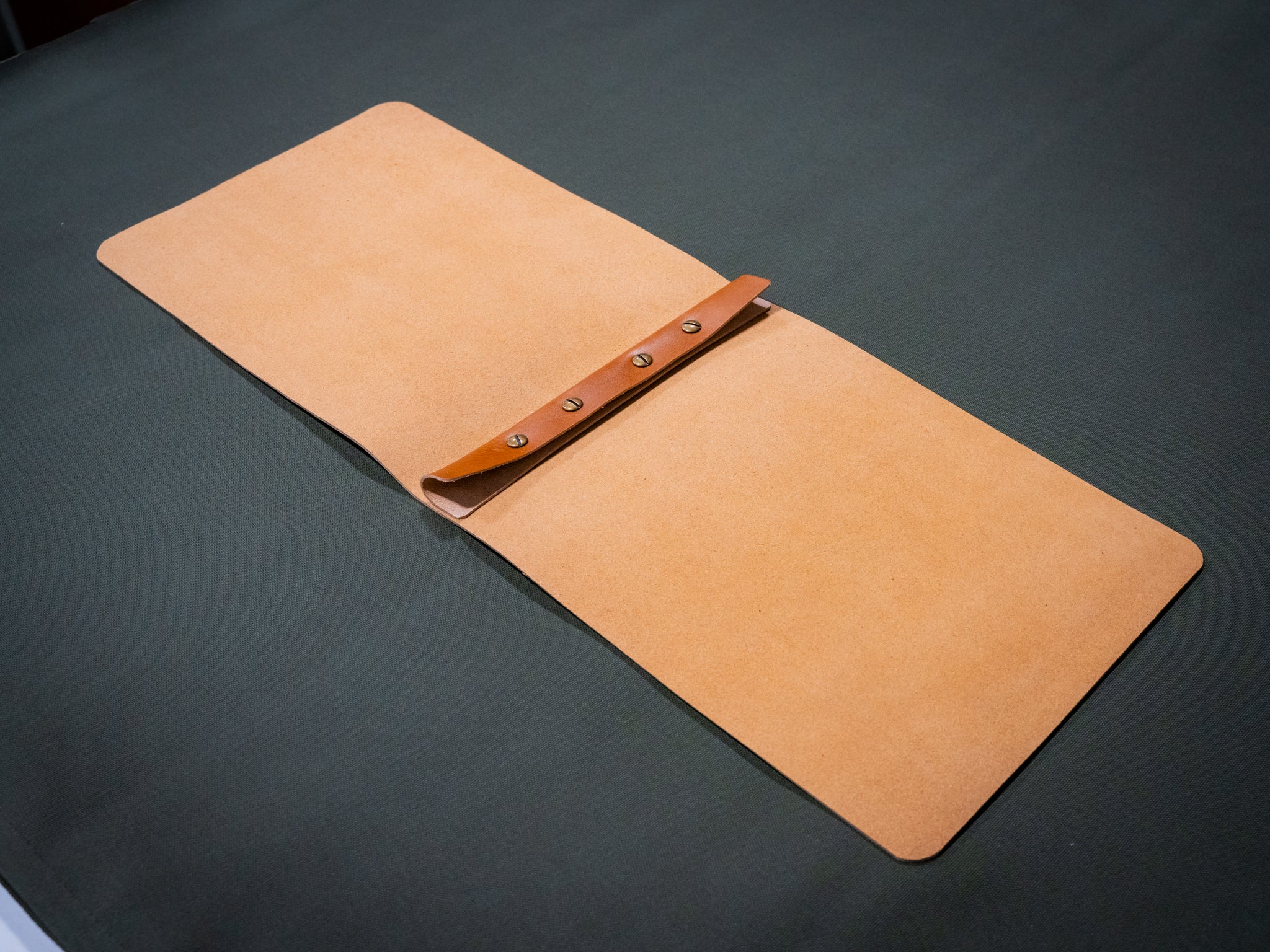 Mexican Leather Horizontal Simple Menu Cover - Natural - Image 4