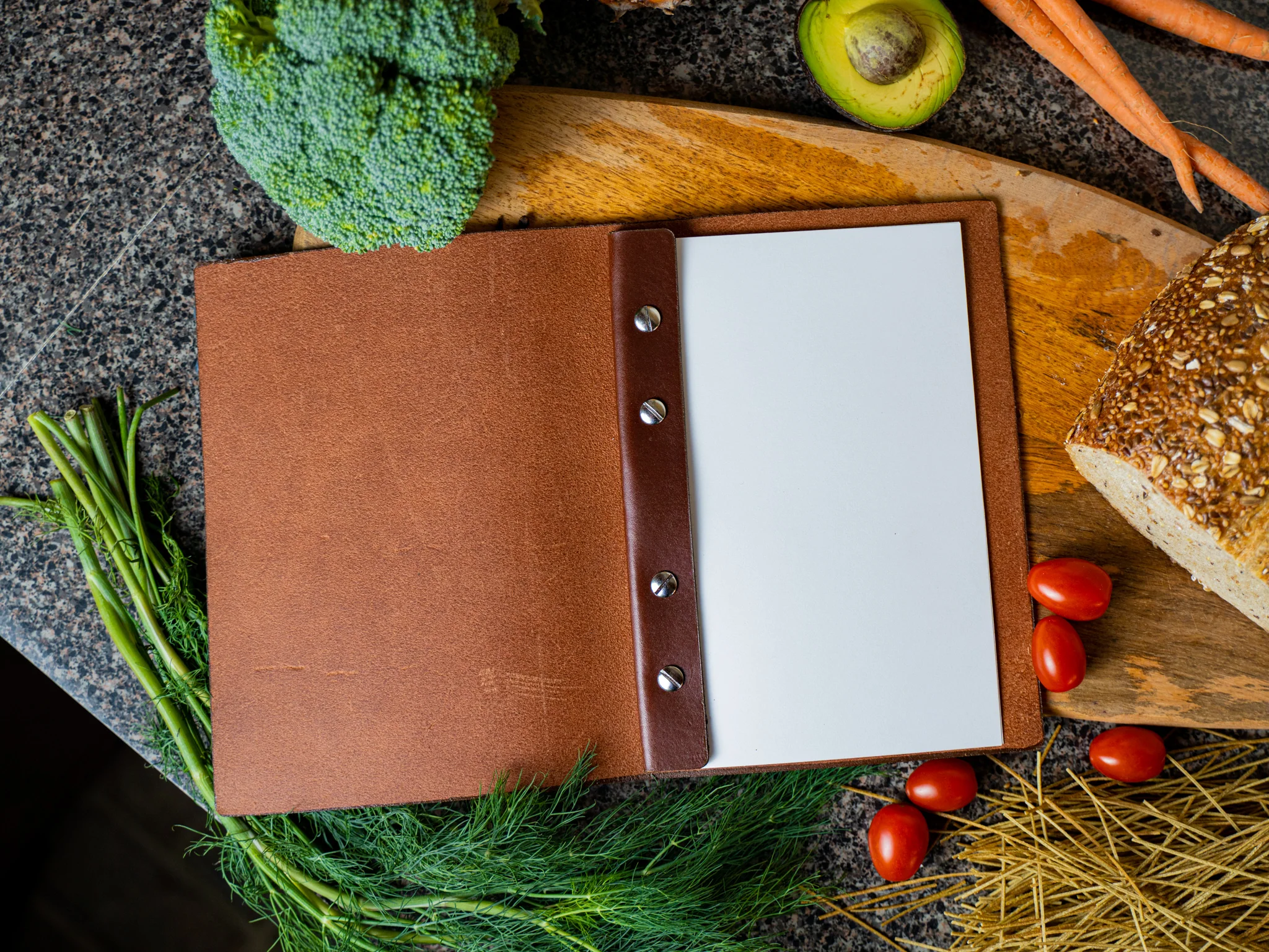 MEXICAN LEATHER SIMPLE MENU COVER - Chestnut - Image 2