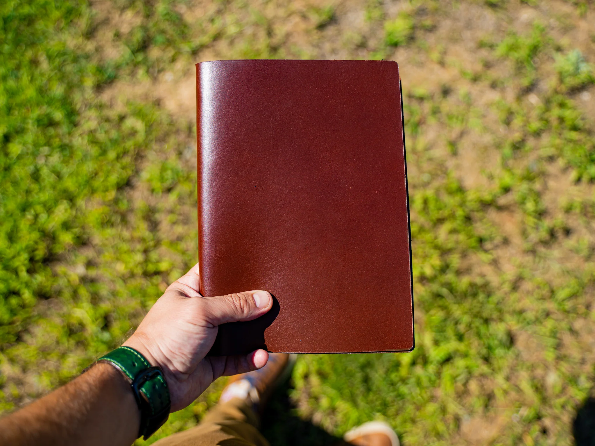 MEXICAN LEATHER SIMPLE MENU COVER - Chestnut - Image 3