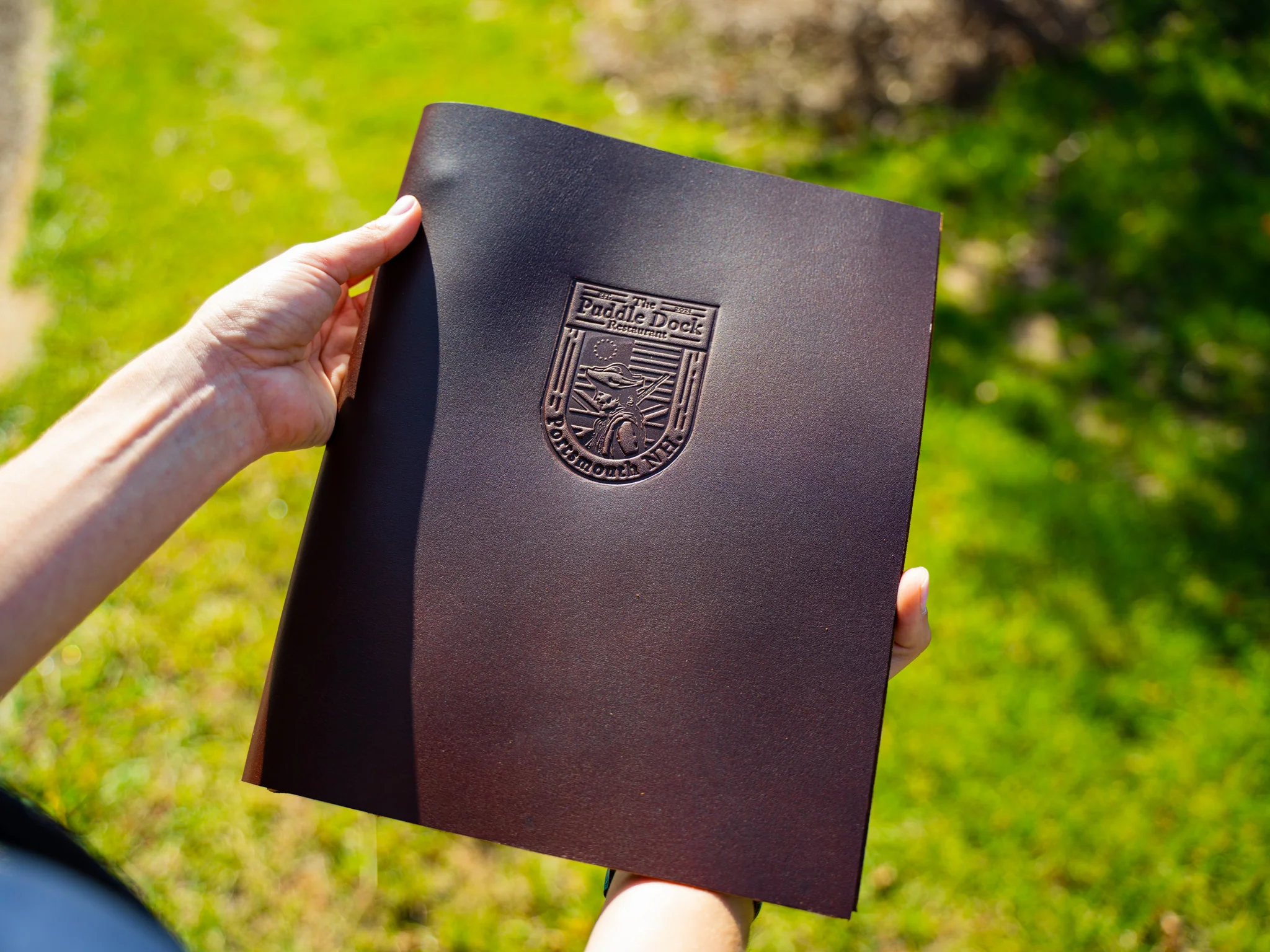 MEXICAN LEATHER SIMPLE MENU COVER - Chestnut - Image 4