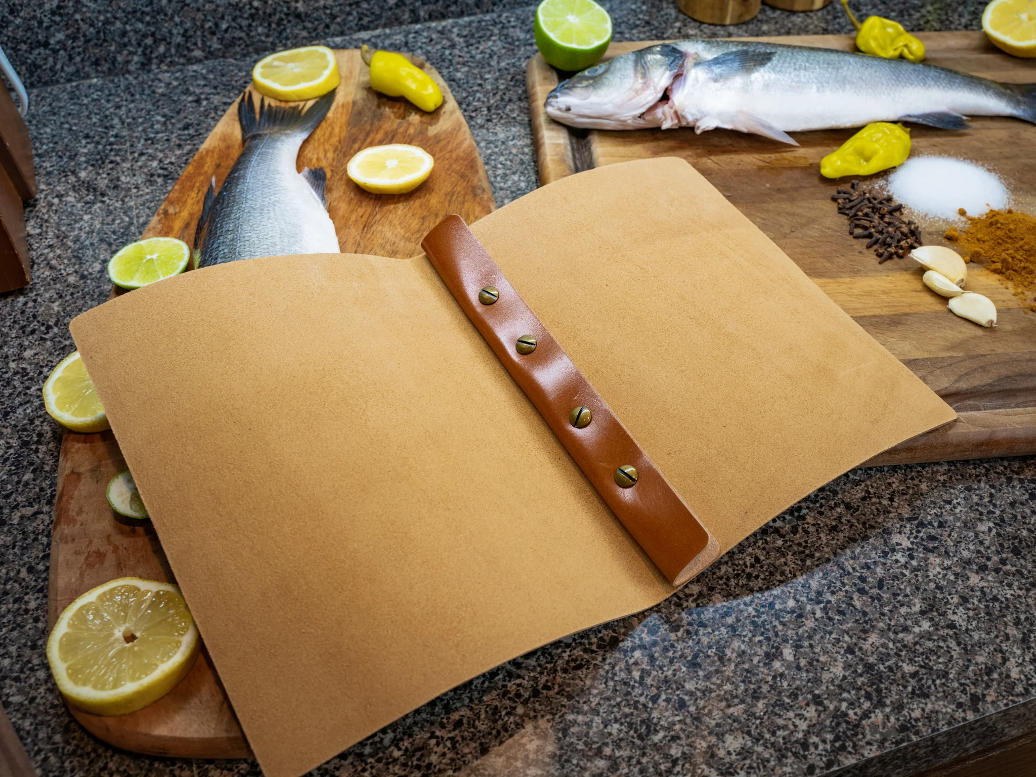 Mexican Leather Simple Menu Cover - Natural - Image 3