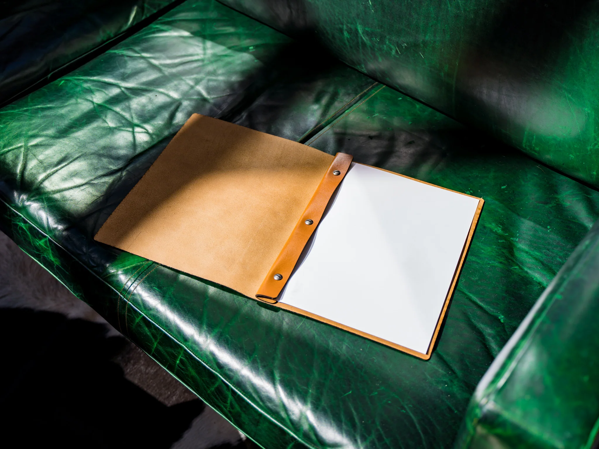 Mexican Leather Simple Menu Cover - Natural - Image 4