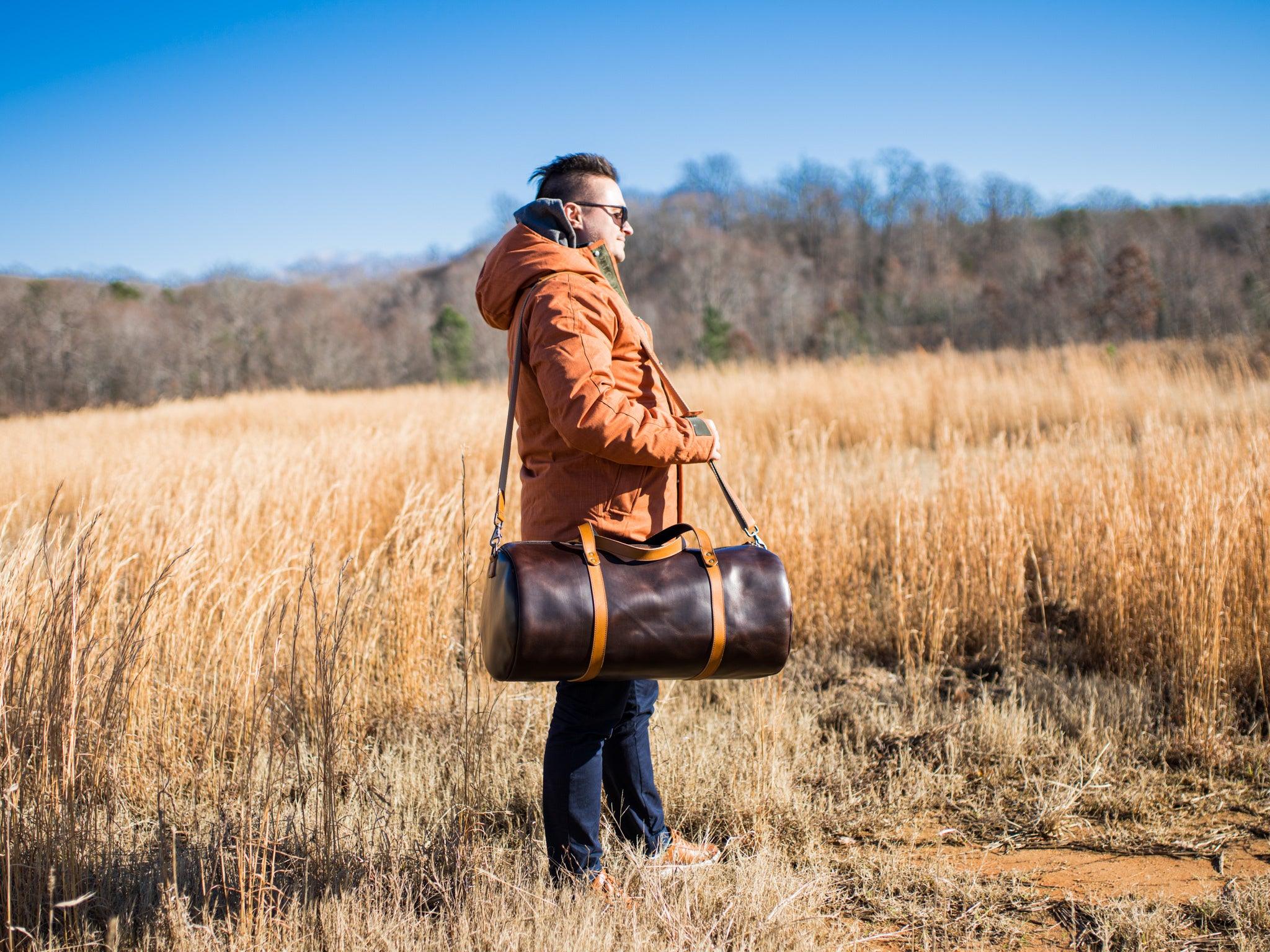 Milwaukee Brown Leather Travel Bag - Image 3