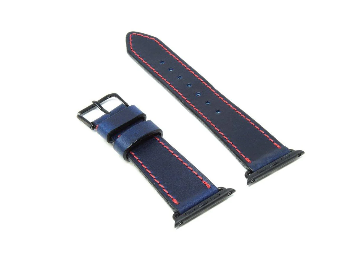 Milwaukee Leather Apple Watch Band - Blue - Image 4