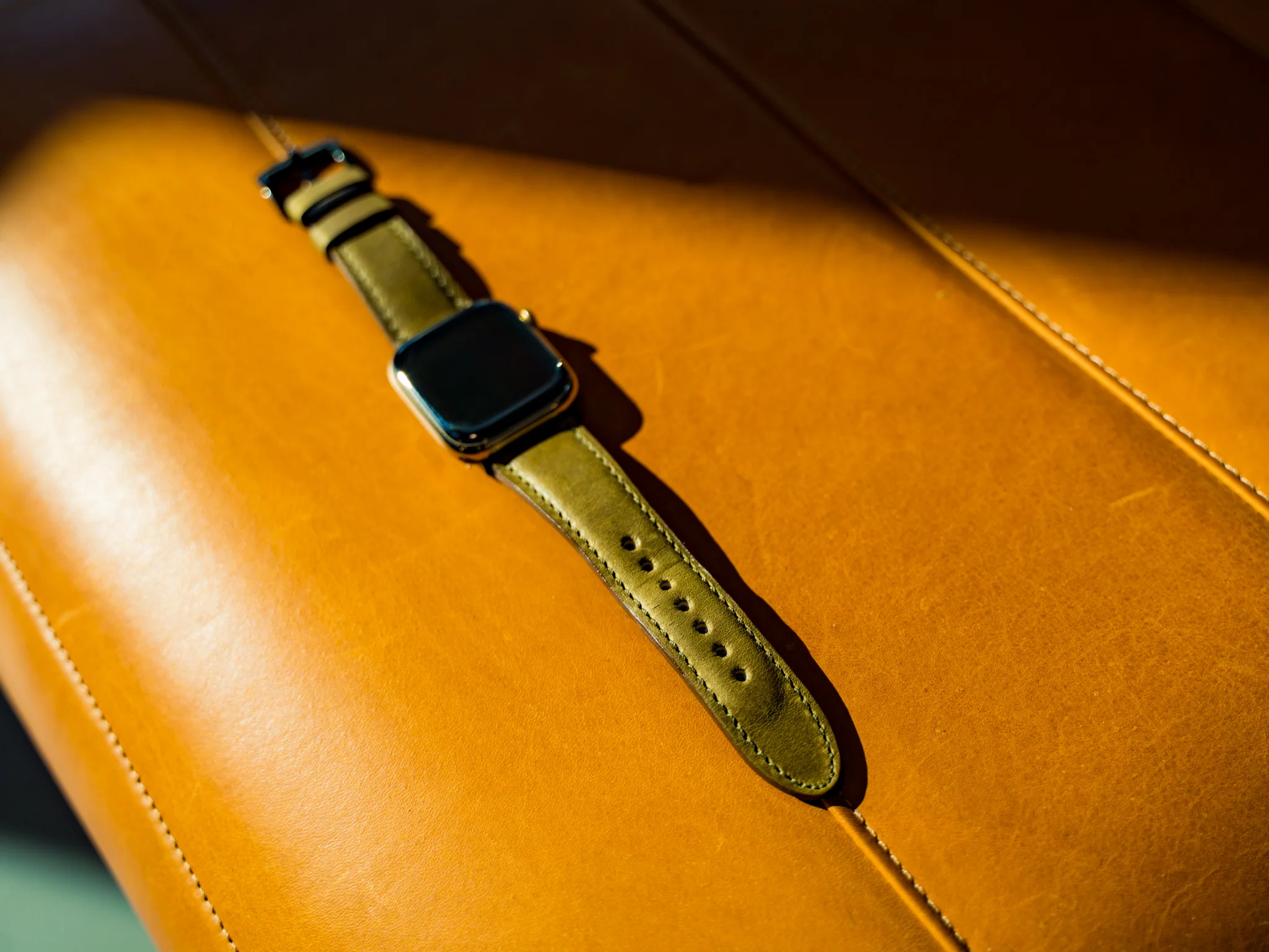 Milwaukee Leather Apple Watch Band - Olive - Image 4