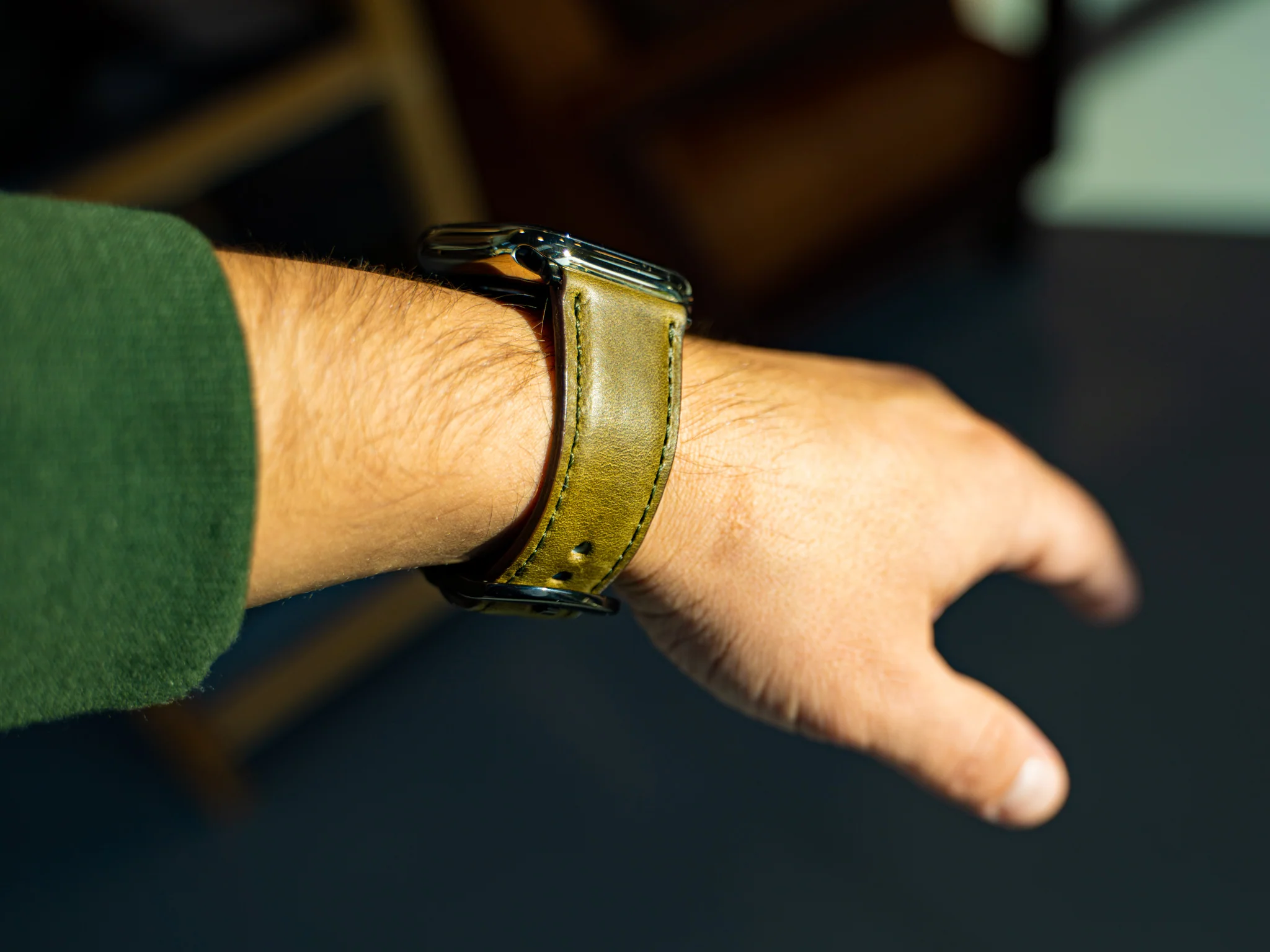 Milwaukee Leather Apple Watch Band - Olive - Image 6