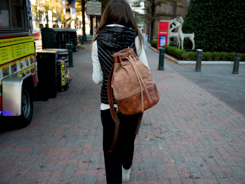 Milwaukee Leather Bucket Backpack - Chestnut