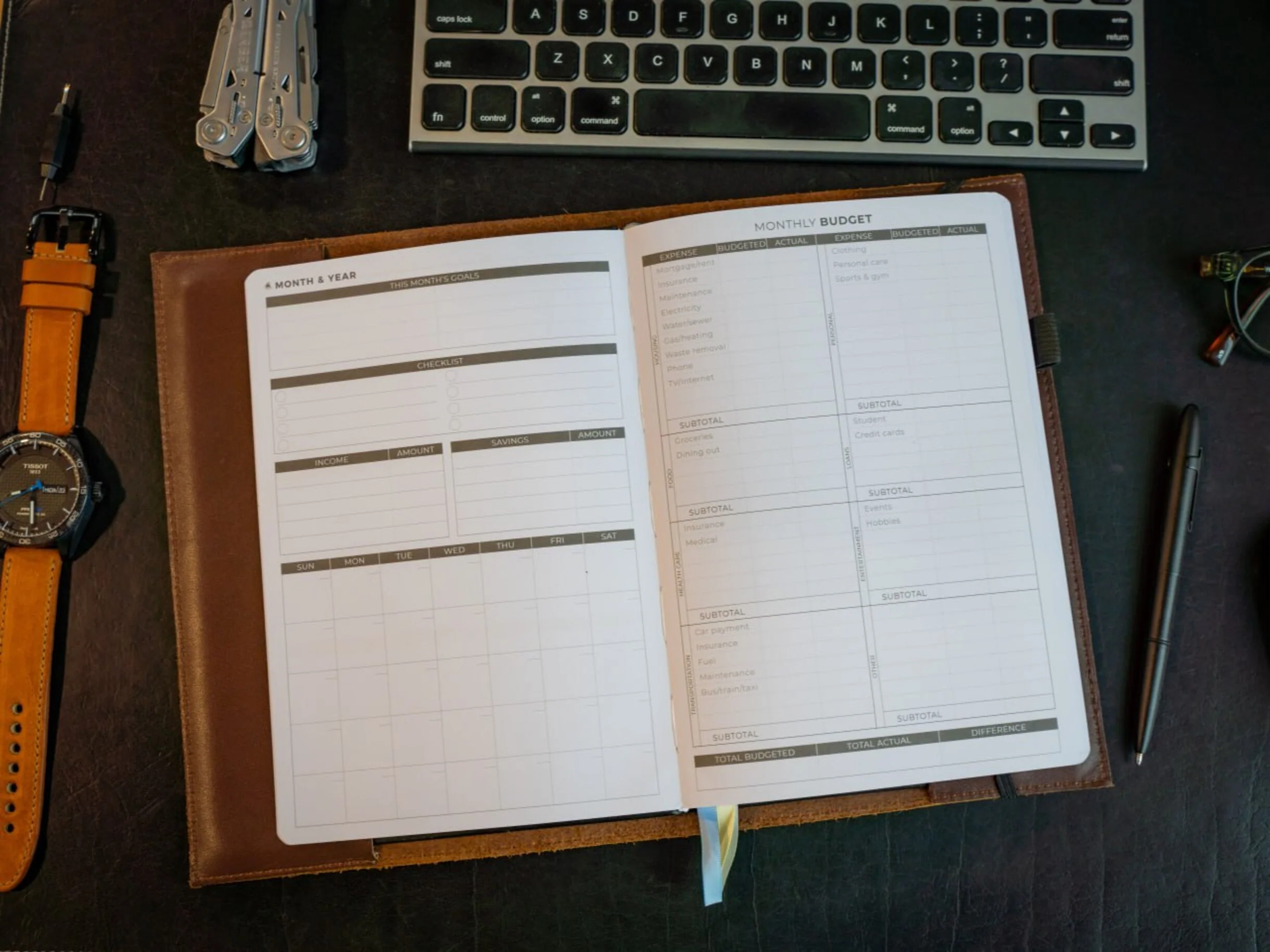 Milwaukee Leather Clever Fox Budget Planner - Chestnut - Image 5