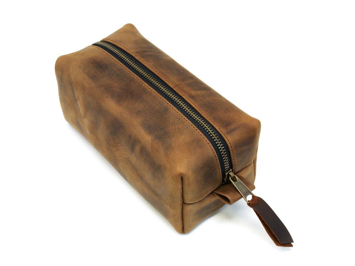 Crazy Horse Leather Dopp Kit - Brown