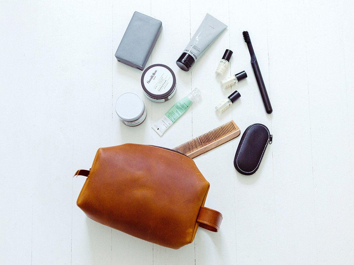 Milwaukee Leather Dopp Kit with Handle - Tan - Image 3