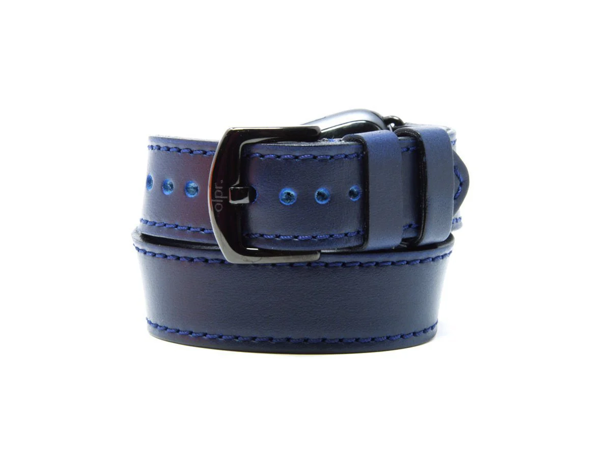 Milwaukee Leather Double Wrap Apple Watch Band - Blue - Image 3