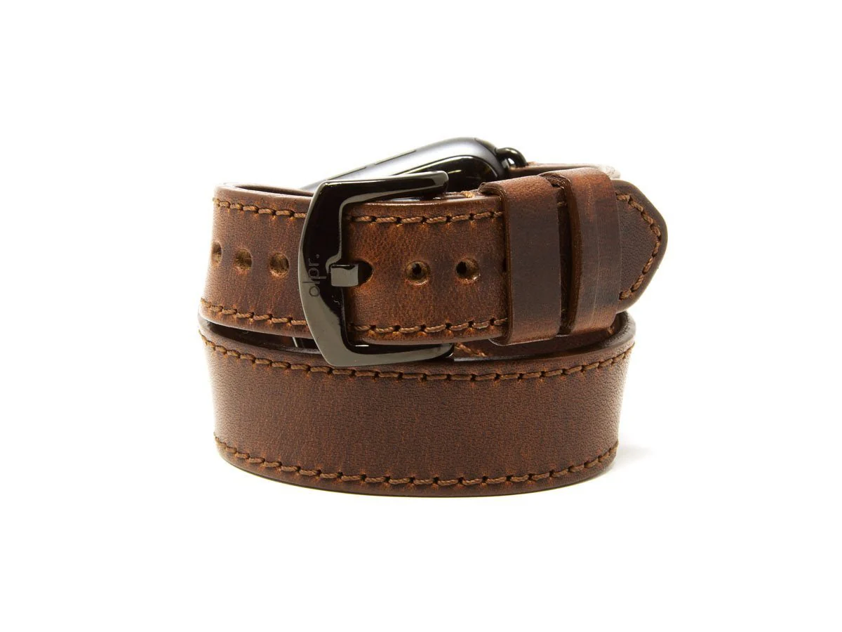 Milwaukee Leather Double Wrap Apple Watch Band - Chestnut - Image 3
