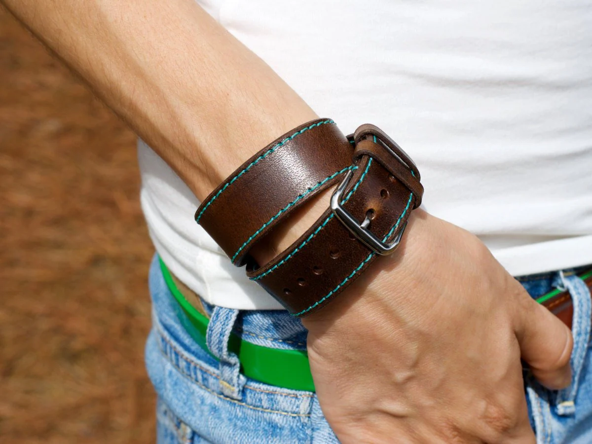Milwaukee Leather Double Wrap Apple Watch Band - Chestnut - Image 4