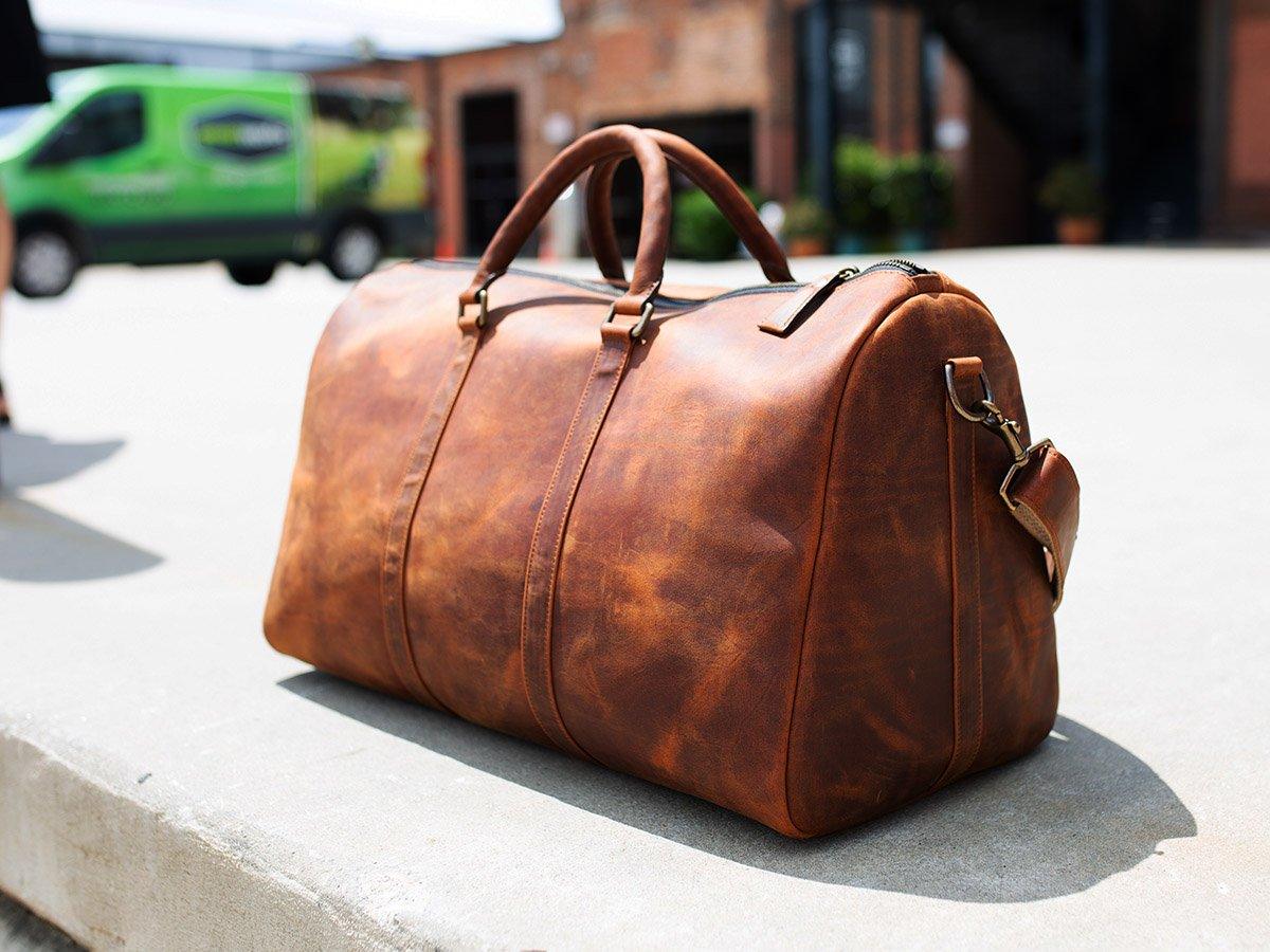 Milwaukee Leather Duffle Bag - Ginger - Image 3