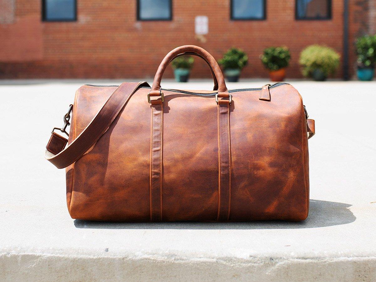 Milwaukee Leather Duffle Bag - Ginger - Image 4
