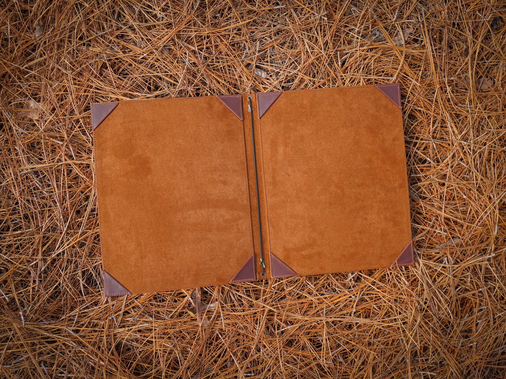Milwaukee Leather Hardcover Menu with Corners - Chestnut - Image 2