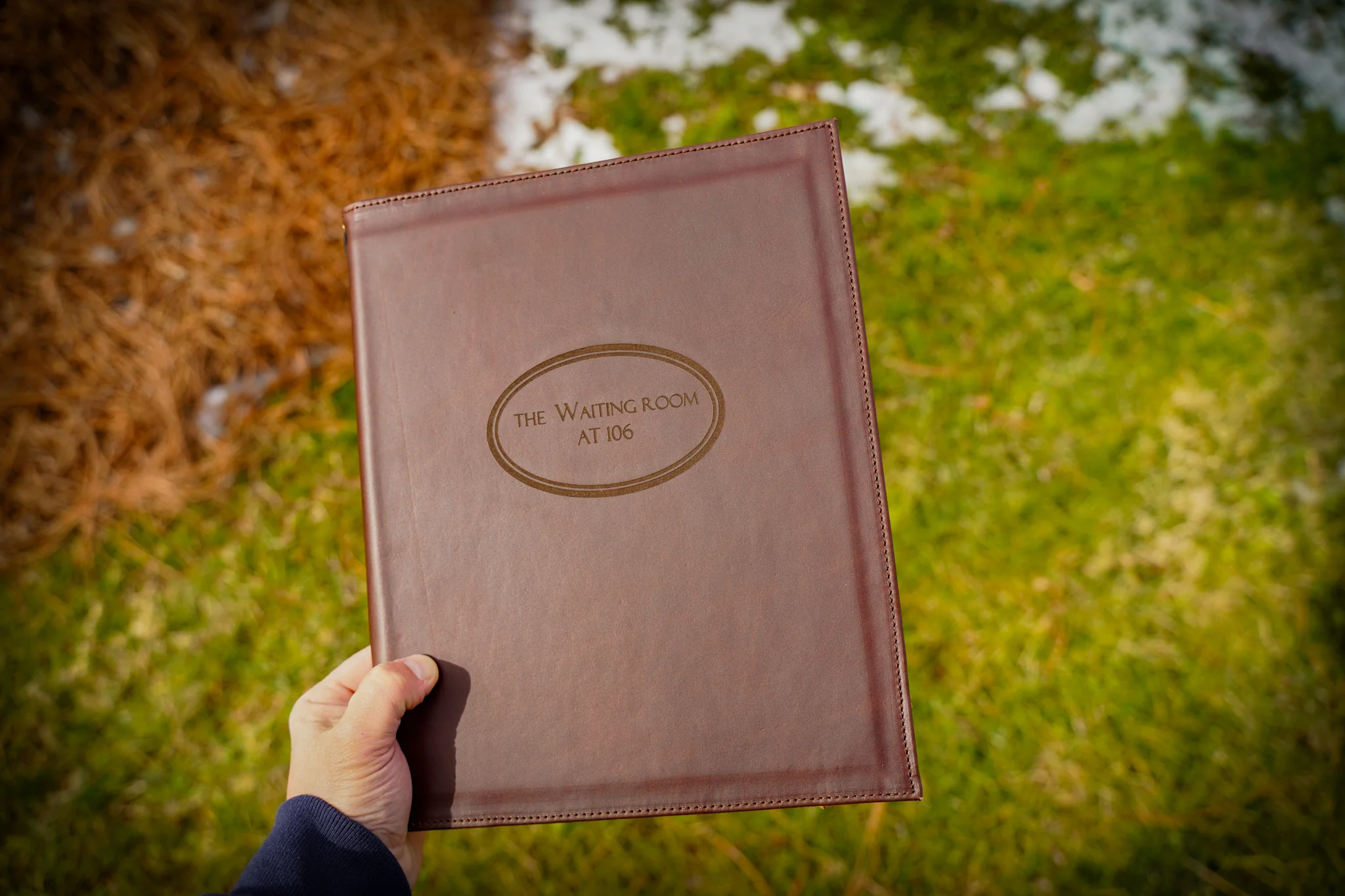 Milwaukee Leather Hardcover Menu with Corners - Chestnut - Image 3