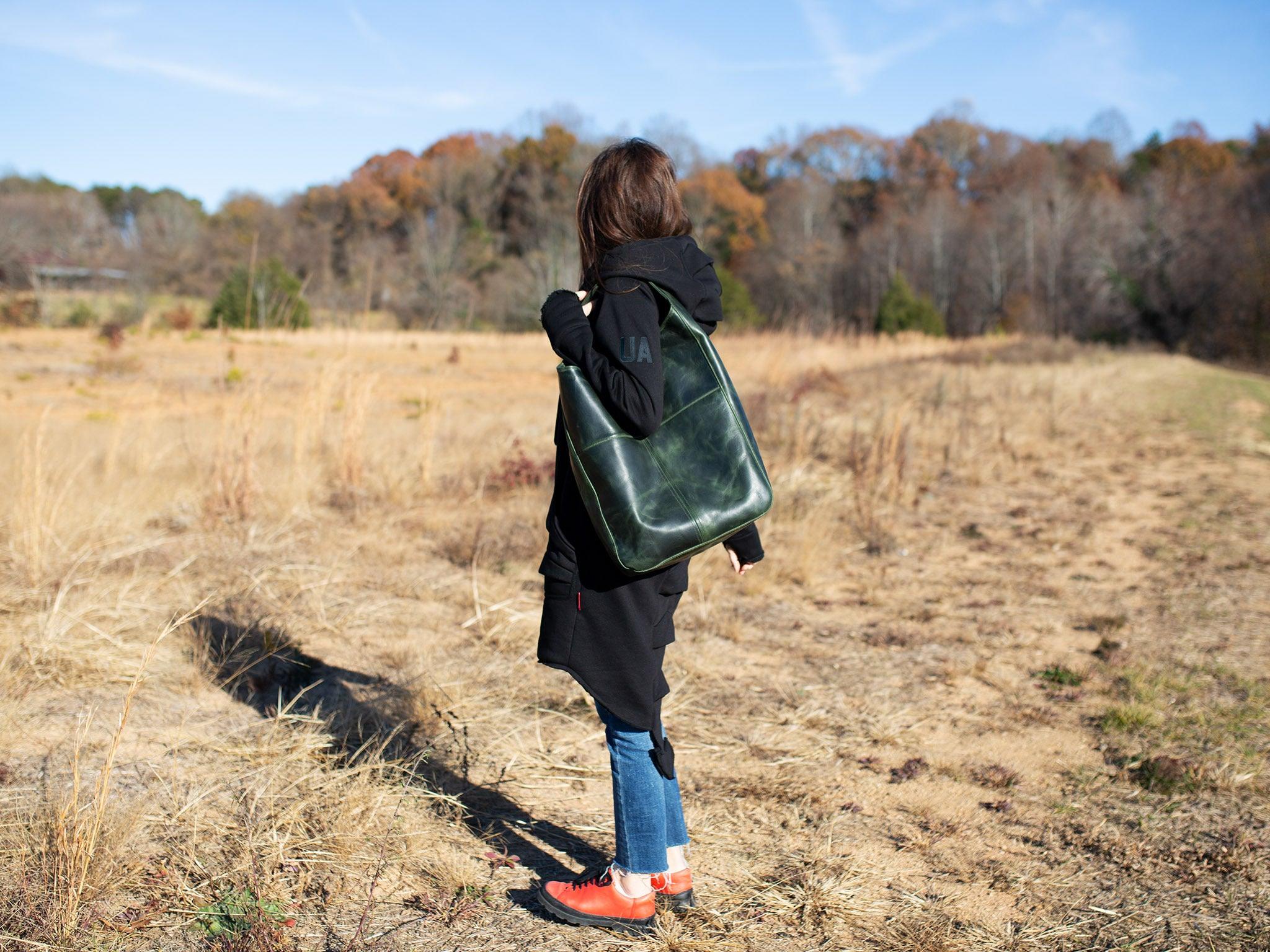 Milwaukee Leather Hobo Bag - Moss Green - Image 3