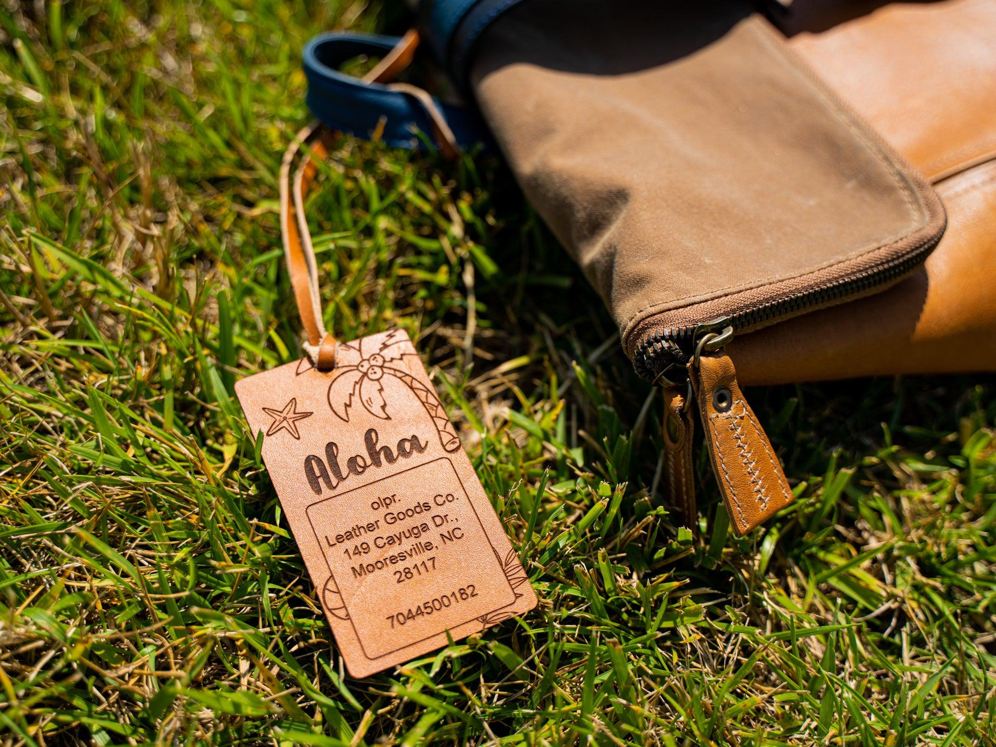 Milwaukee Leather Luggage Tag Aloha - Natural - Image 3
