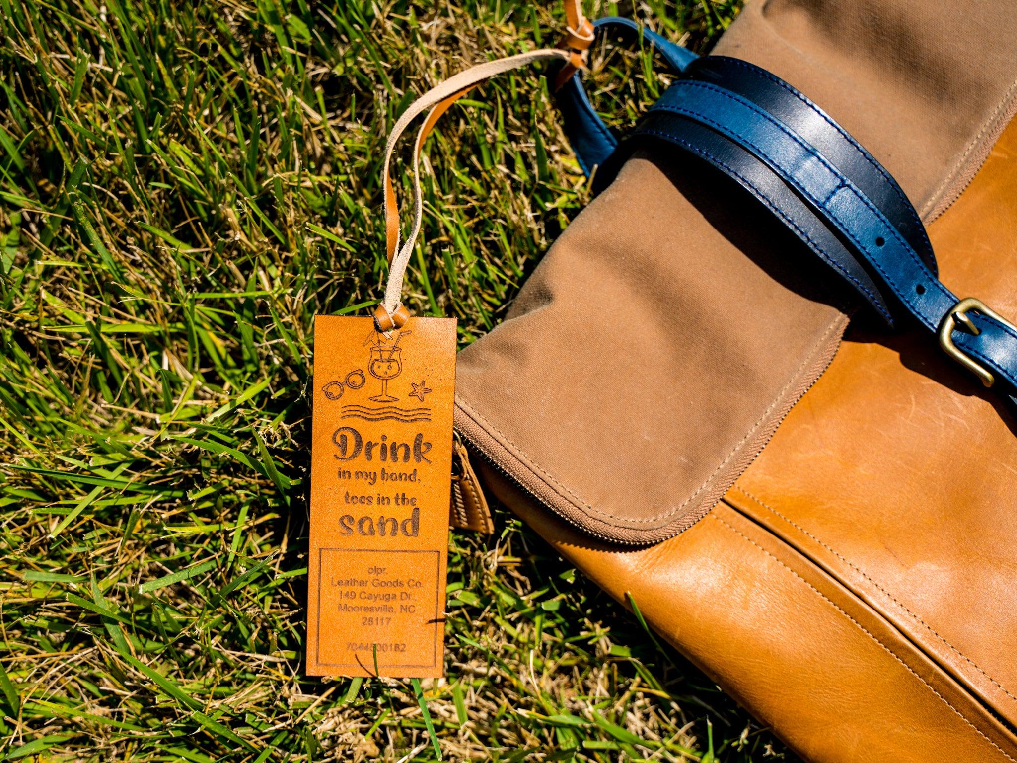 Milwaukee Leather Luggage Tag Drink - Natural - Image 3