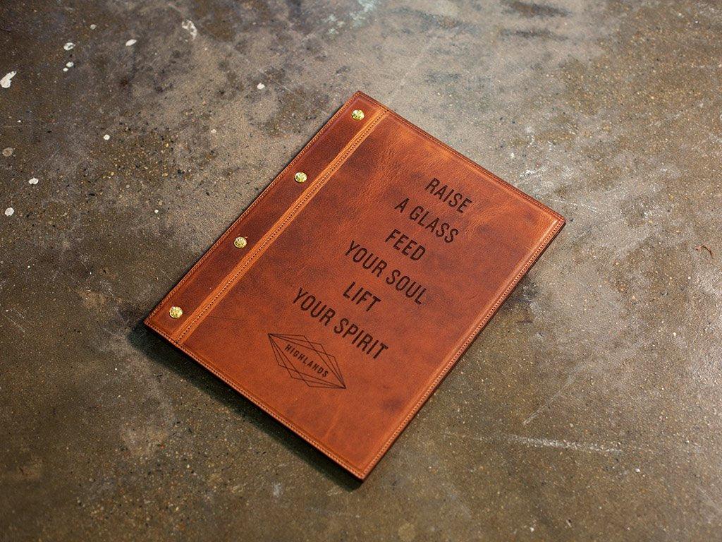 Leather Menu with Chicago Screws - Natural - Image 5