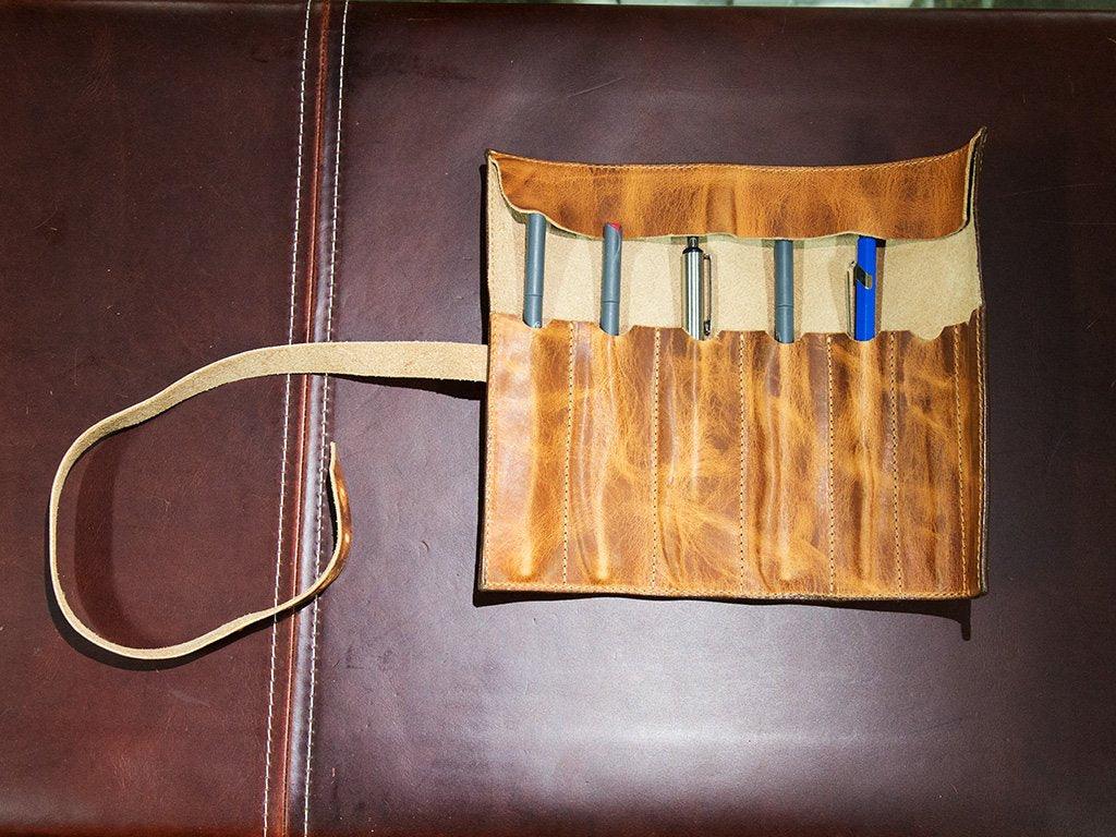 Milwaukee Leather Pen Roll - Natural - Image 3