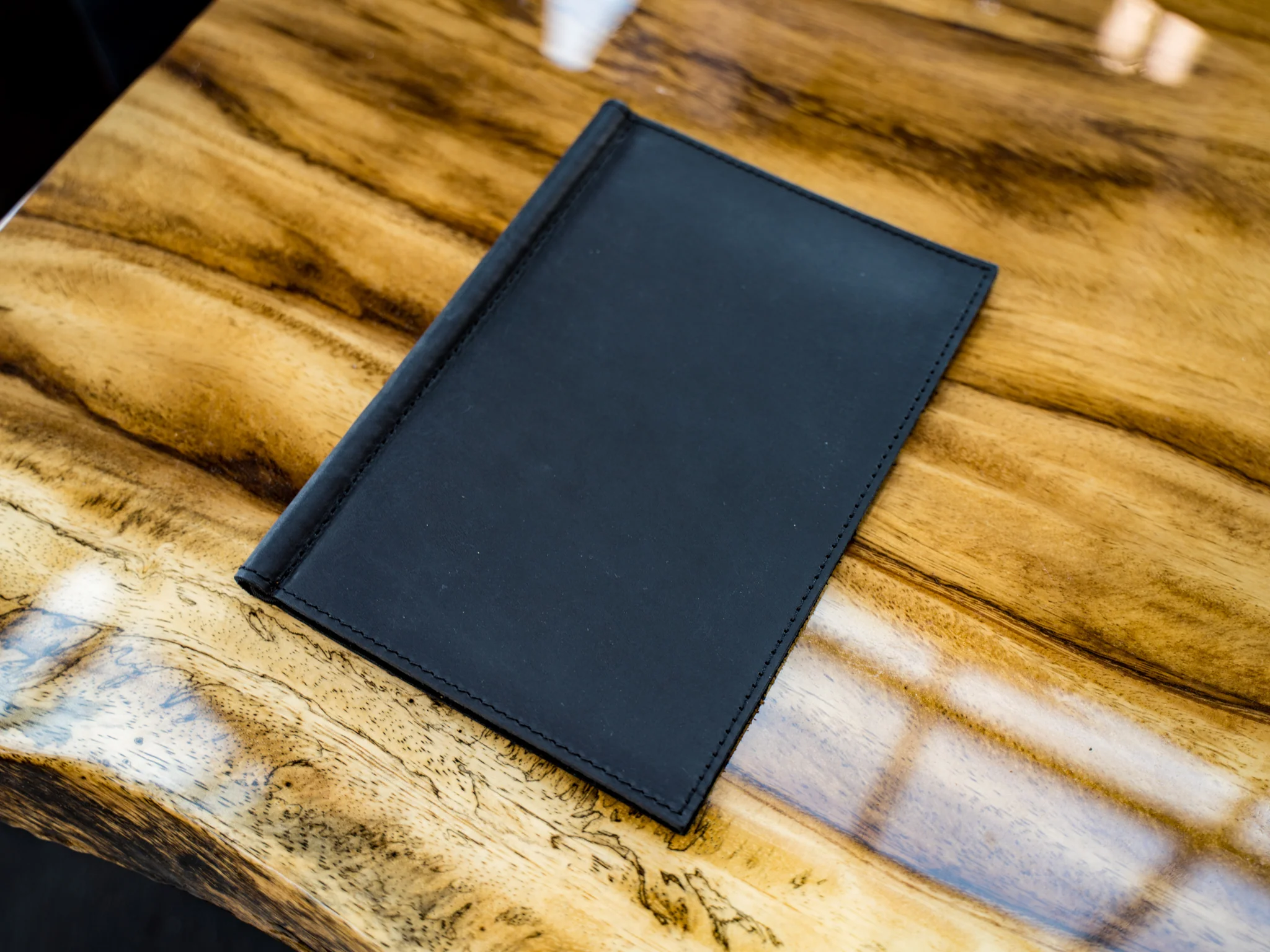 Leather Softcover Menu Holder - Black - Image 3