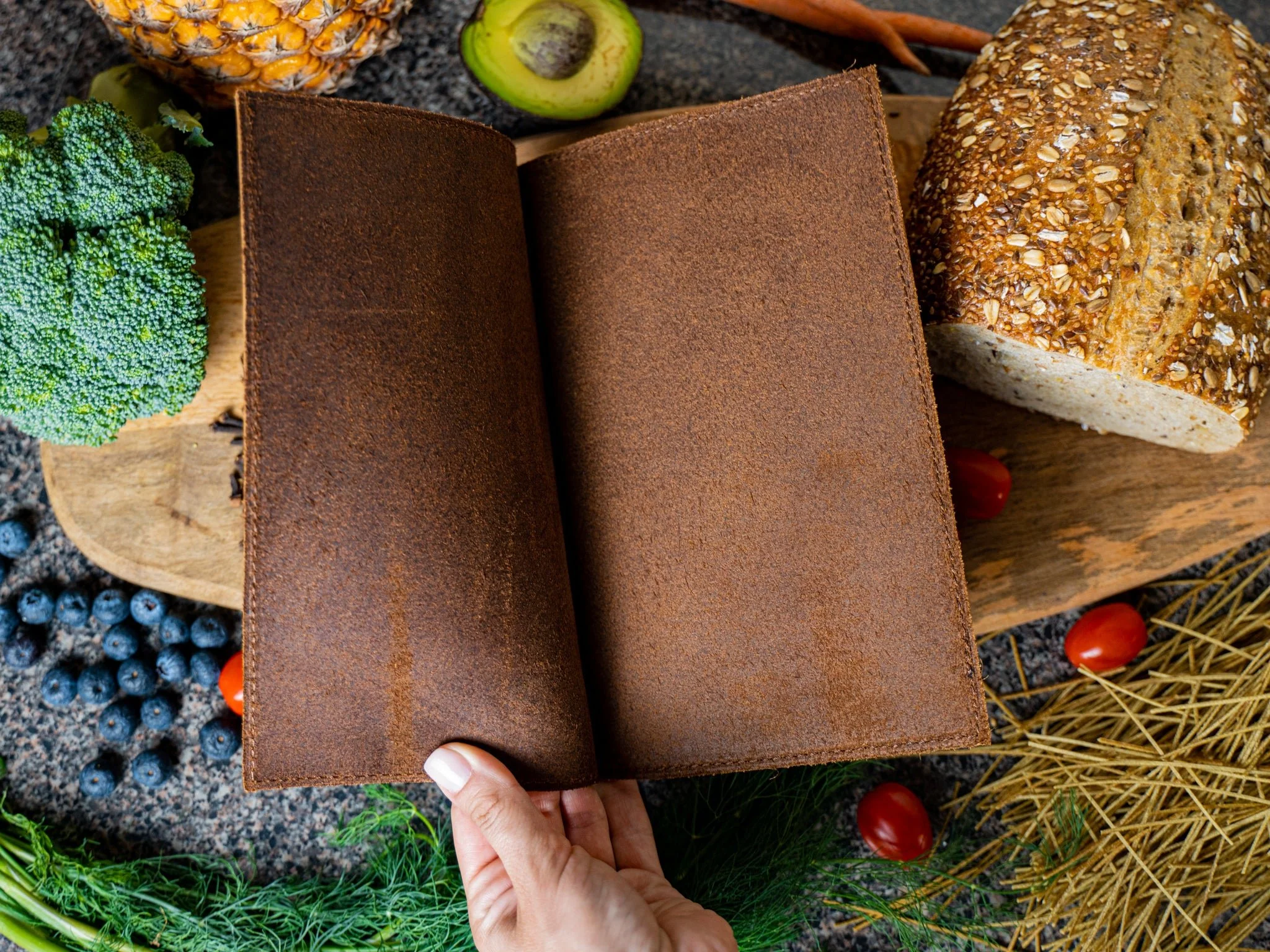 Leather Softcover Menu Holder - Chestnut - Image 2