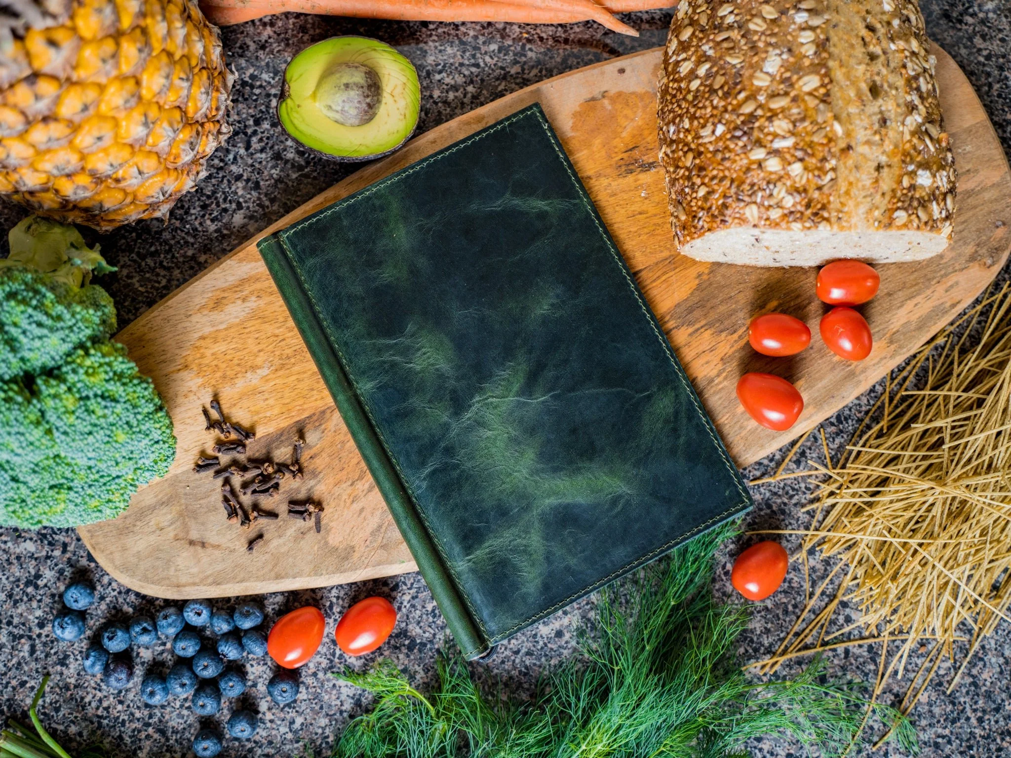 Leather Softcover Menu Holder - Moss Green - Image 2