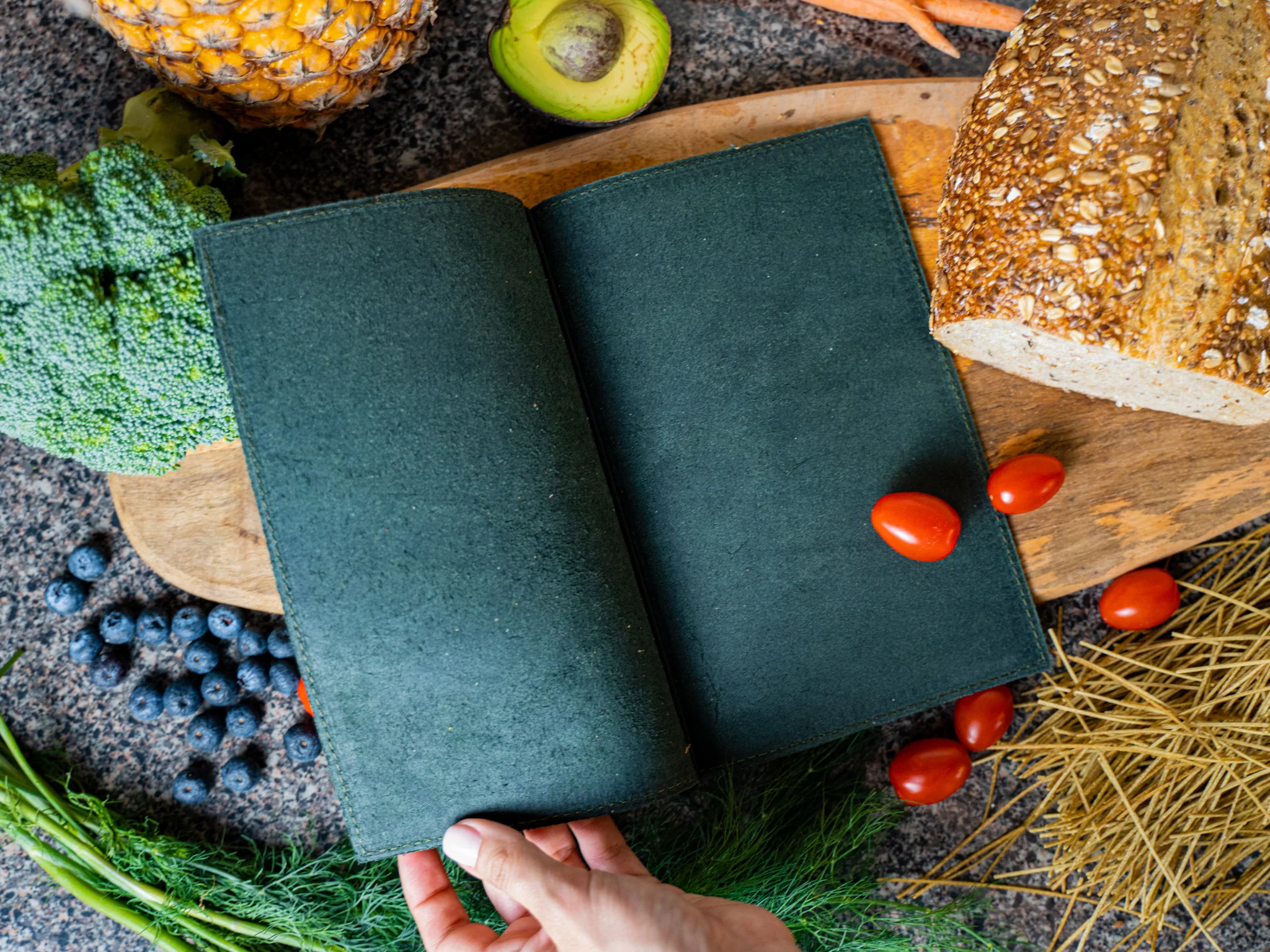 Leather Softcover Menu Holder - Moss Green - Image 3