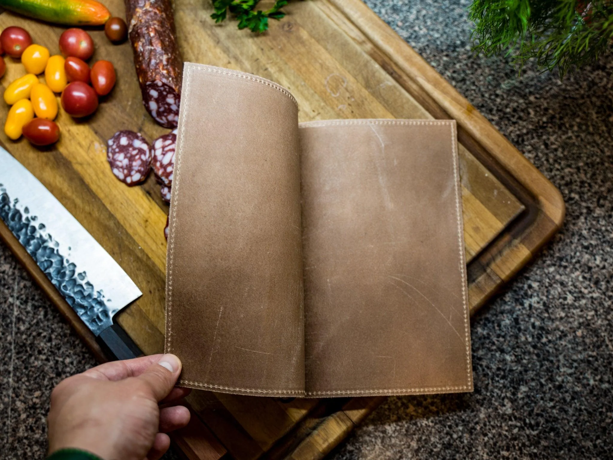 Leather Softcover Menu Holder - Natural - Image 2
