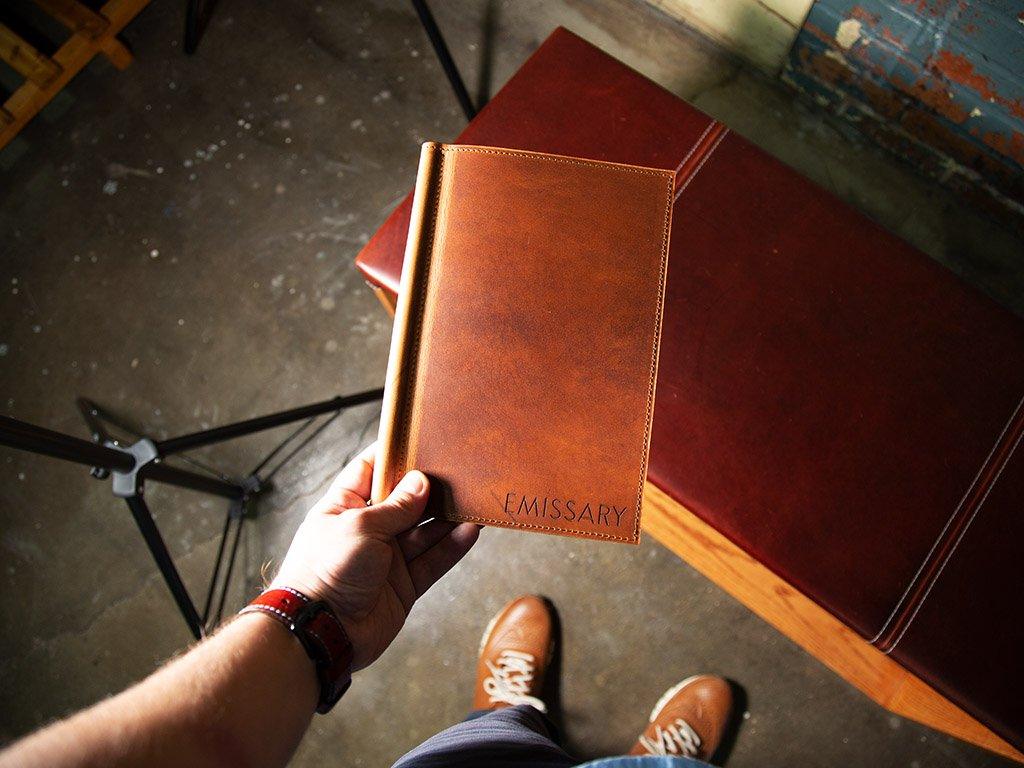 Leather Softcover Menu Holder - Natural - Image 5