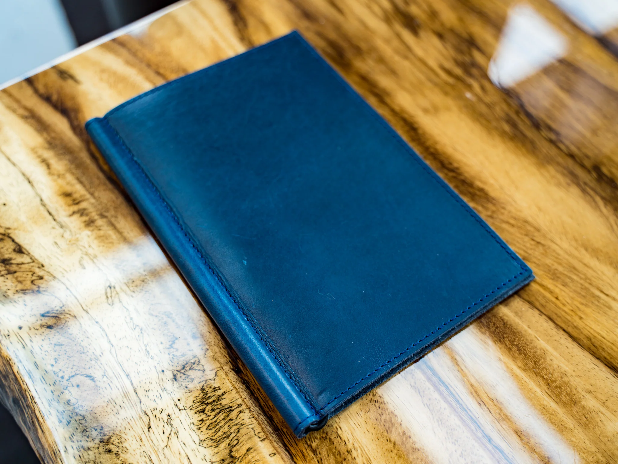 Leather Softcover Menu Holder - Navy - Image 2